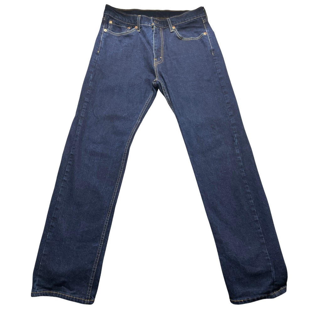 Levis 505 Regular Fit Dark Wash Indigo Denim Jeans Mens 32x32 WaterLess